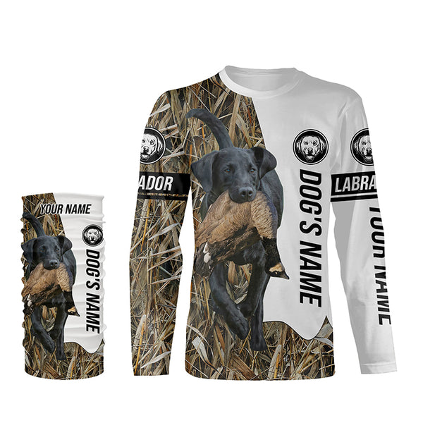 Goose Hunting with Black Labrador Retriever Dog Custom Name Camo Full Printing Shirts, Hoodie - Goose Hunting Gifts FSD2842