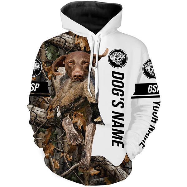 Goose Hunting with German Shorthaired Pointer Dog Custom Name Camo Full Printing Shirts, Hoodie - Goose Hunting Gifts FSD2844