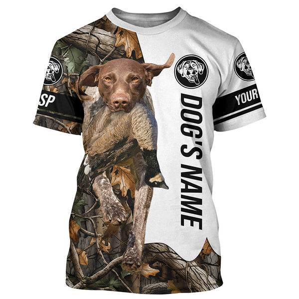 Goose Hunting with German Shorthaired Pointer Dog Custom Name Camo Full Printing Shirts, Hoodie - Goose Hunting Gifts FSD2844