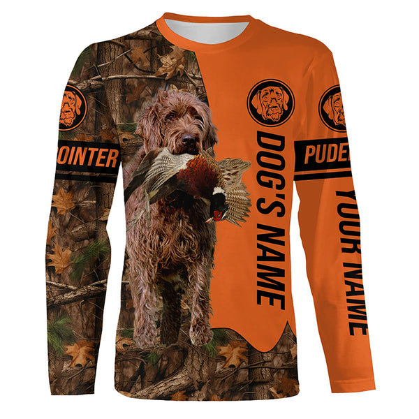 Pheasant Hunting with Dogs Pudelpointer customize Name Shirts for Bird Hunter, Pudel pointer dog shirt FSD4033