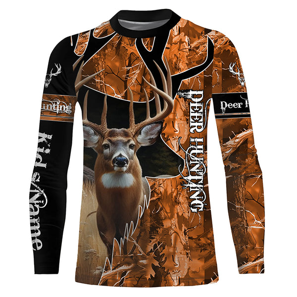 Deer Hunting Orange camouflage Custom name Shirts, Deer hunting shirt, Gifts for hunters FSD189