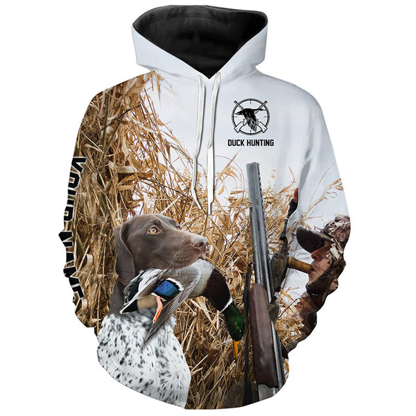 Waterfowl Duck hunting with Dogs Custom Name All over print Shirts, Personalized Duck hunting gifts FSD4016