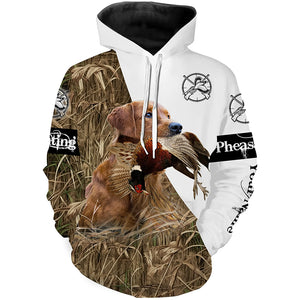 Personalized Pheasant hunting with dog Red Golden retriever 3D All over print Shirt, Hoodie FSD3696