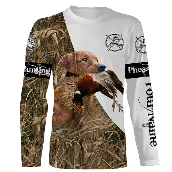 Personalized Pheasant hunting with dog Red Golden retriever 3D All over print Shirt, Hoodie FSD3696