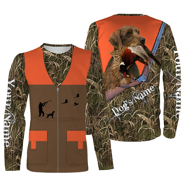 Personalized Pheasant Upland Hunting Vest shirt for Men - Pudelpointer hunting dog breeds clothing FSD3983