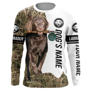 Dog with Fishing Rod Best water dogs chocolate Lab custom Name UV protection Shirts, Fishing gift FSD3881