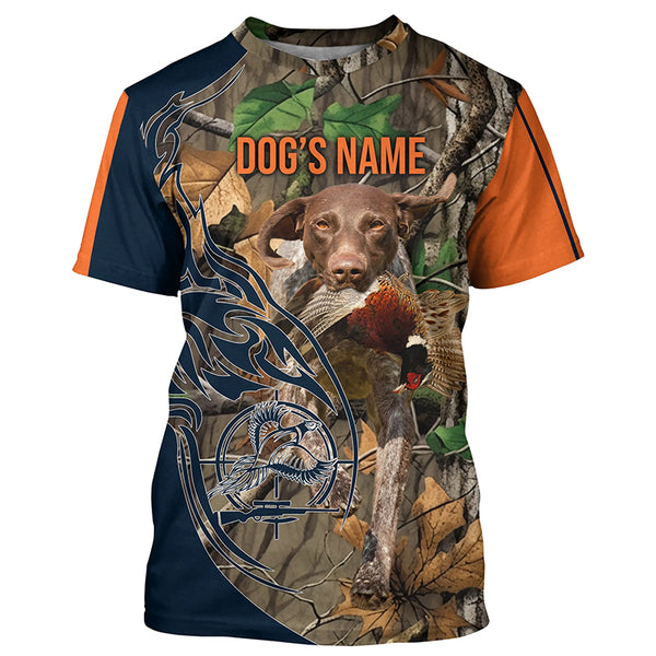 German Shorthaired Pointer Pheasant Hunting Custom name All over print Shirts, Pheasant Hunting Gifts FSD4514