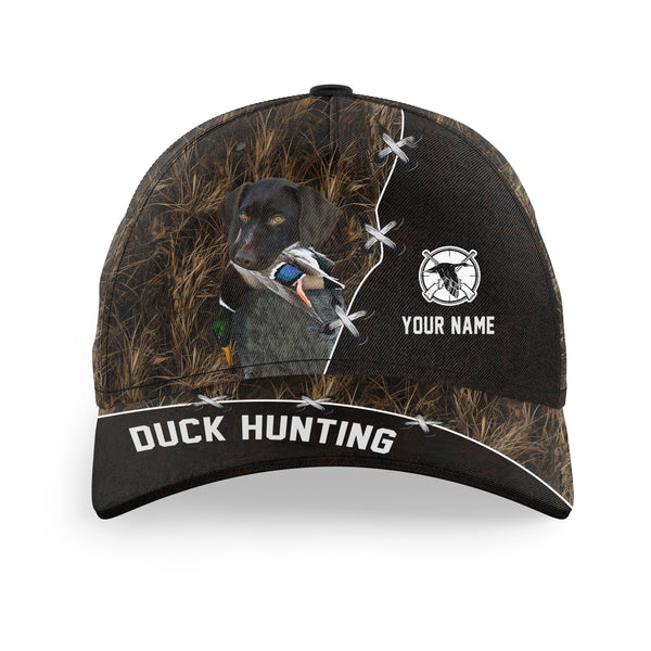 Duck Hunting Hat Waterfowl Camo with many Duck Hunting Dogs to choose from, Personalized  Duck Hunting Hat FSD4210