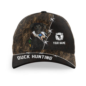 Duck Hunting Hat Waterfowl Camo with many Duck Hunting Dogs to choose from, Personalized  Duck Hunting Hat FSD4210