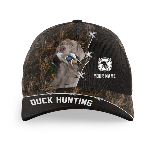 Duck Hunting Hat Waterfowl Camo with many Duck Hunting Dogs to choose from, Personalized  Duck Hunting Hat FSD4210