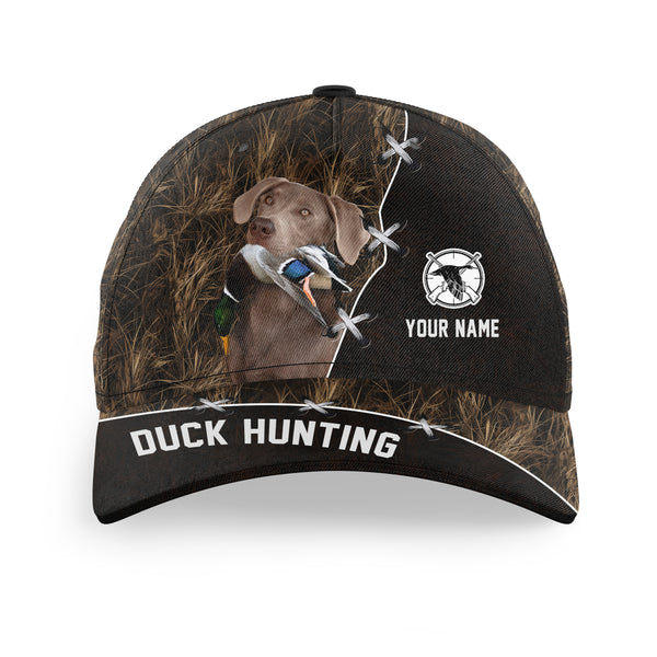 Duck Hunting Hat Waterfowl Camo with many Duck Hunting Dogs to choose from, Personalized  Duck Hunting Hat FSD4210