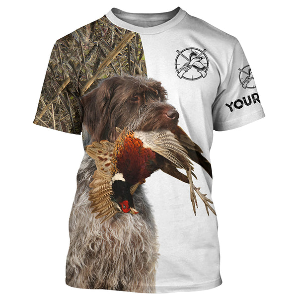 Pheasant Hunting With Griff Dog Wirehaired Pointing Griffon Customize Name All Over Printed Shirts - Personalized Hunting Gifts FSD2866