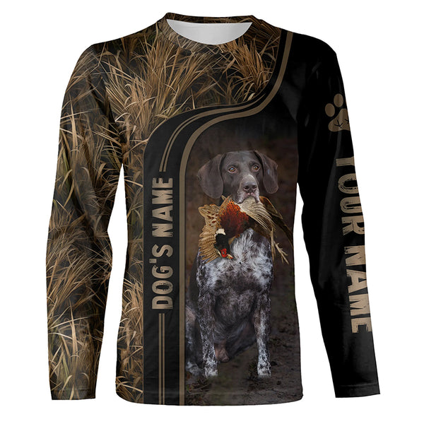 German Shorthaired Pointer Dog Duck, Pheasant Hunting Camo Custom name Shirts, Hunting Gifts FSD4515