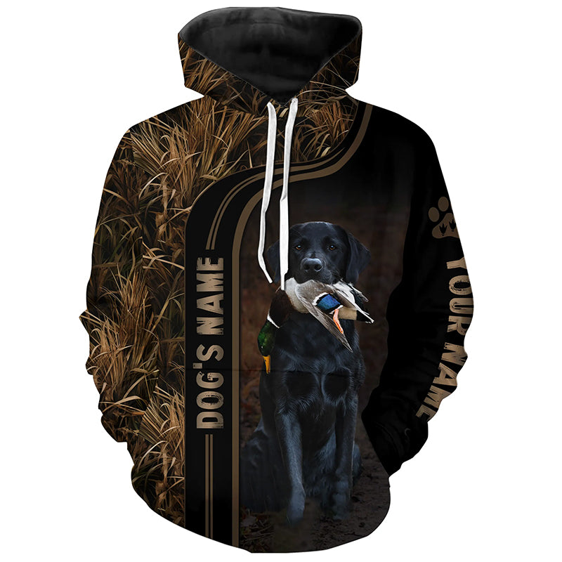 Black Labrador Retriever Dog Duck Pheasant Hunting Camo Custom name Shirts, Hunting Gifts FSD4516