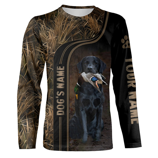 Black Labrador Retriever Dog Duck Pheasant Hunting Camo Custom name Shirts, Hunting Gifts FSD4516