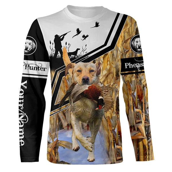 Best Yellow Labs Pheasant Hunting Personalized Name T-shirt, Hoodie, Long sleeves shirt FSD4113