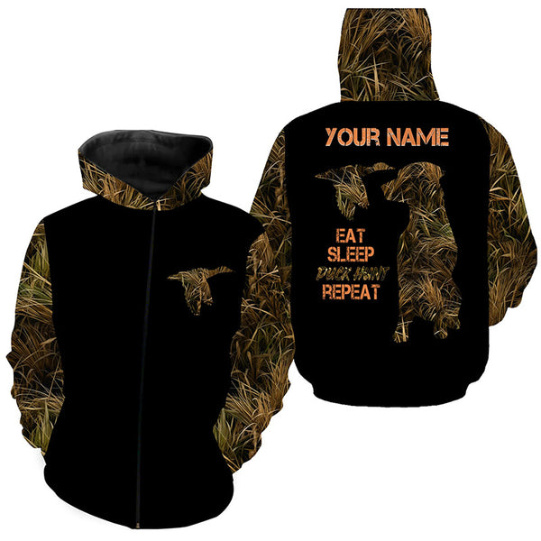 Duck Hunting Waterfowl Camo Custom All Over Printed shirt, Bird dog Duck hunter Hunting gifts FSD3481