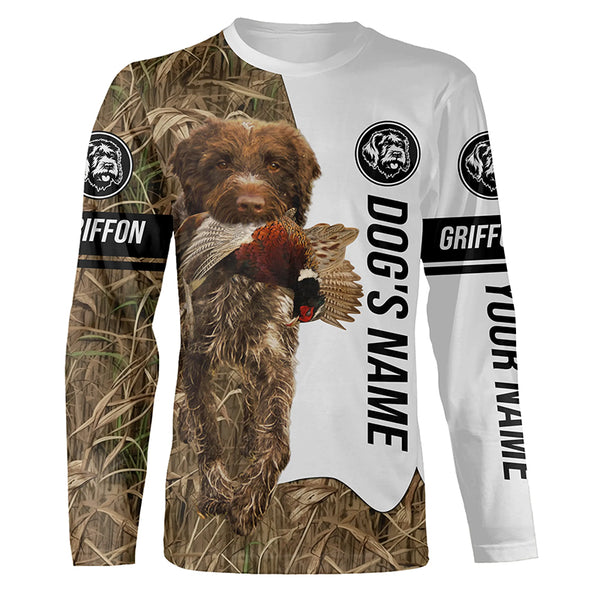 Pheasant Hunting With Griff Dog Wirehaired pointing griffon Custom Name All Over Print Shirts FSD3599