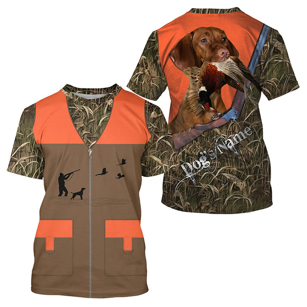 Vizsla Pheasant hunting Dog Custom name all over print Vest Shirts for Pheasant hunter, Bird hunter FSD3993