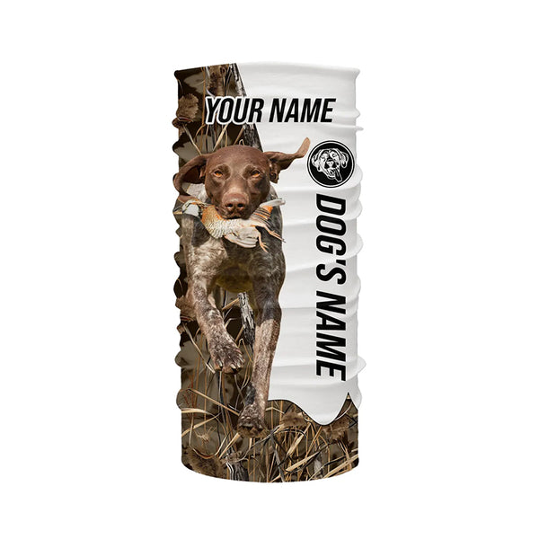 Quail Hunting with German Shorthaired Pointer GSP Custom Name Camo Full Printing Shirts, Hunting Gifts FSD3606