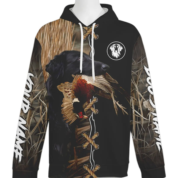 Flat Coated Retriever Hunting Dog Custom Name Hoodie Shirt for Hunter FSD4769