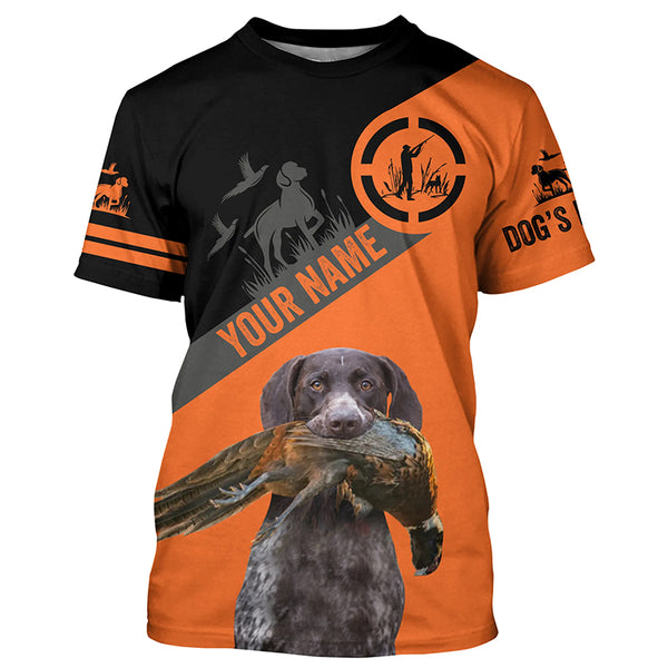 Pheasant Hunting with Dog German Shorthaired Pointer Orange Shirt for Hunters, Pheasant Hunting Shirt FSD4522