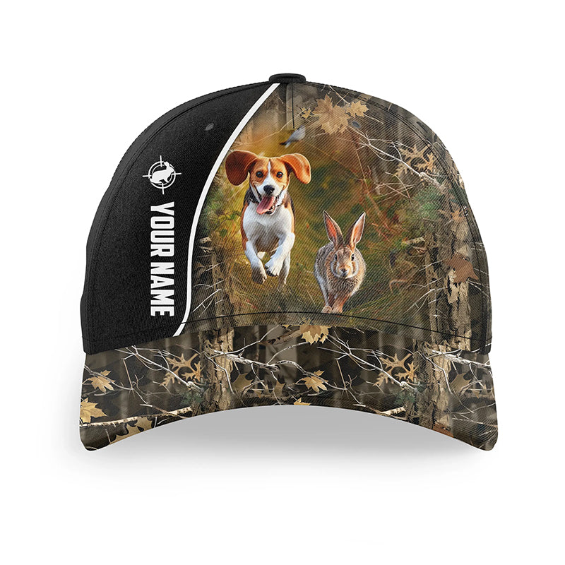 Rabbit Hunting with Beagle Dog Custom name Hat, hunting baseball hat, gifts for Hunter FSD3489