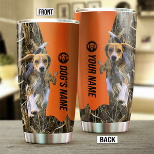 Beagle Birds & Deer shed Hunting Dog Custom name Stainless Steel Tumbler Cup FSD4320