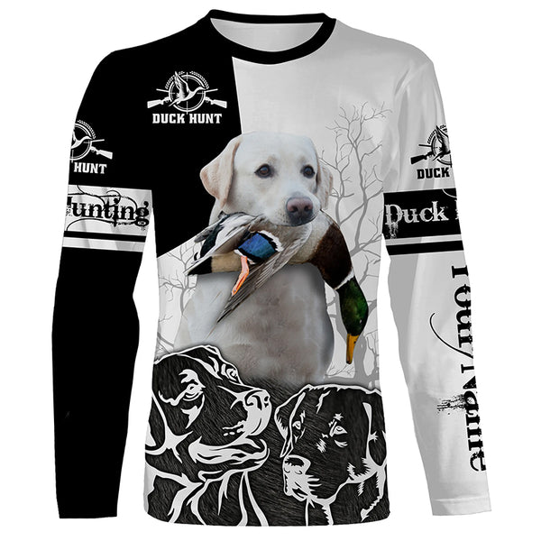 White Labrador Retriever Duck Hunting Custom Name All over print Shirts, Duck Hunting Gifts FSD4471