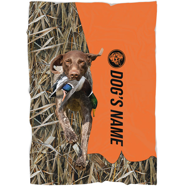 German Shorthaired Pointer Hunting Dog Custom Name Blanket, Gifts for Hunter FSD4623