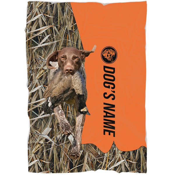 German Shorthaired Pointer Hunting Dog Custom Name Blanket, Gifts for Hunter FSD4623