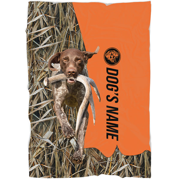 German Shorthaired Pointer Hunting Dog Custom Name Blanket, Gifts for Hunter FSD4623