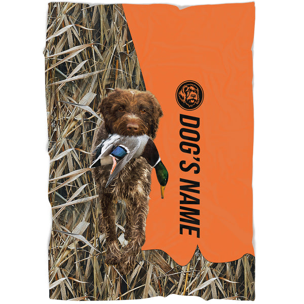 Wirehaired Pointing Griffon Hunting Dog Custom Name Blanket, Gifts for Hunter FSD4626