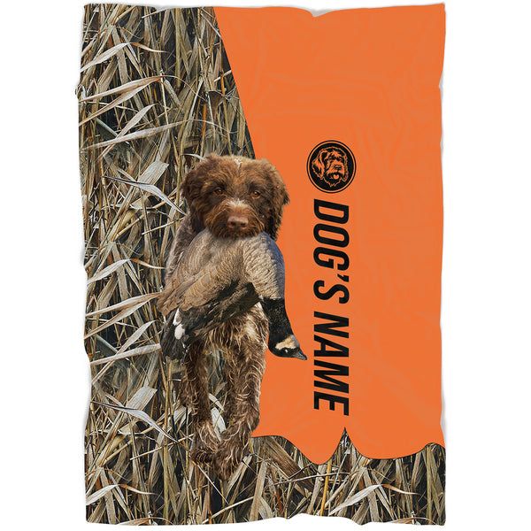 Wirehaired Pointing Griffon Hunting Dog Custom Name Blanket, Gifts for Hunter FSD4626