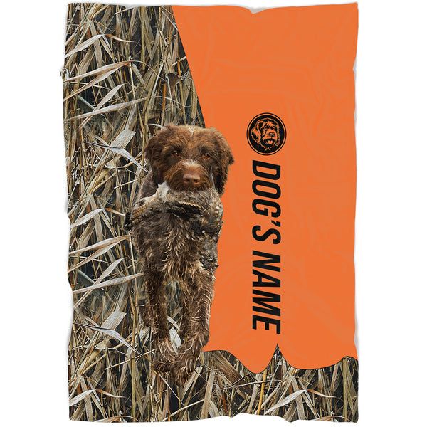 Wirehaired Pointing Griffon Hunting Dog Custom Name Blanket, Gifts for Hunter FSD4626