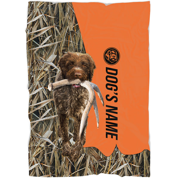 Wirehaired Pointing Griffon Hunting Dog Custom Name Blanket, Gifts for Hunter FSD4626