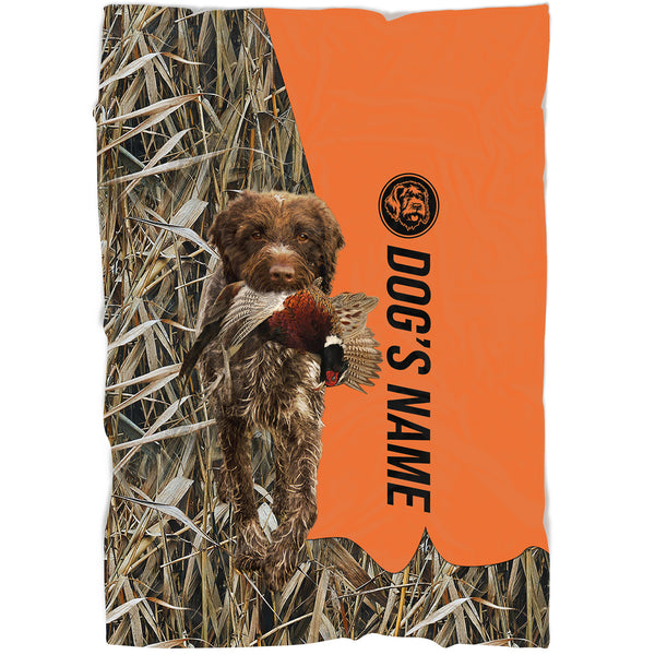 Wirehaired Pointing Griffon Hunting Dog Custom Name Blanket, Gifts for Hunter FSD4626