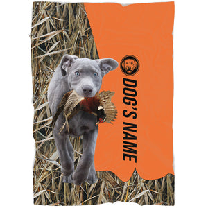 Silver Labrador Retriever Hunting Dog Custom Name Blanket, Gifts for Hunter FSD4630