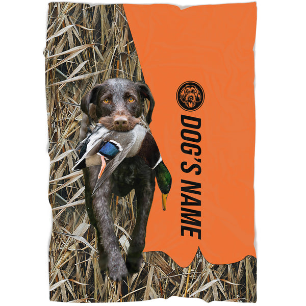 German Wirehaired Pointers GWP Hunting Dog Custom Name Blanket, Gifts for Hunter FSD4631