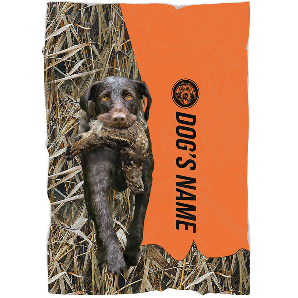 German Wirehaired Pointers GWP Hunting Dog Custom Name Blanket, Gifts for Hunter FSD4631