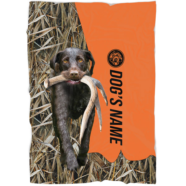 German Wirehaired Pointers GWP Hunting Dog Custom Name Blanket, Gifts for Hunter FSD4631