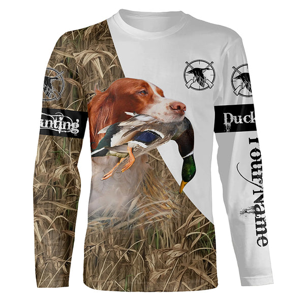 Duck hunting with Liver belton English Setter Custom Name 3D All over print Shirt, Hoodie - Personalized Hunting Gifts FSD2736