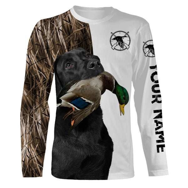 Beautiful Duck Hunting with Dogs Custom Name Long sleeve Shirts for Hunter FSD4453