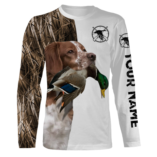 Beautiful Duck Hunting with Dogs Custom Name Long sleeve Shirts for Hunter FSD4453