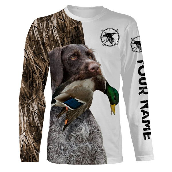 Beautiful Duck Hunting with Dogs Custom Name Long sleeve Shirts for Hunter FSD4453