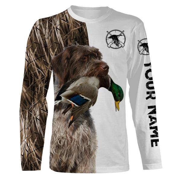 Beautiful Duck Hunting with Dogs Custom Name Long sleeve Shirts for Hunter FSD4453