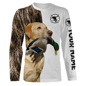 Beautiful Duck Hunting with Dogs Custom Name Long sleeve Shirts for Hunter FSD4453