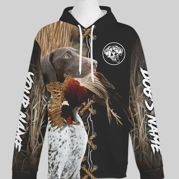 German Shorthaired Pointer Hunting Dog Custom Name Hoodie Shirt for Hunter FSD4684