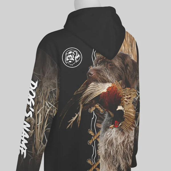 Wirehaired Pointing Griffon Hunting Dog Custom Name Hoodie Shirt for Hunter FSD4688