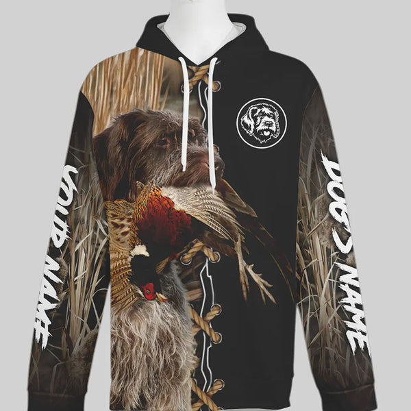 Wirehaired Pointing Griffon Hunting Dog Custom Name Hoodie Shirt for Hunter FSD4688